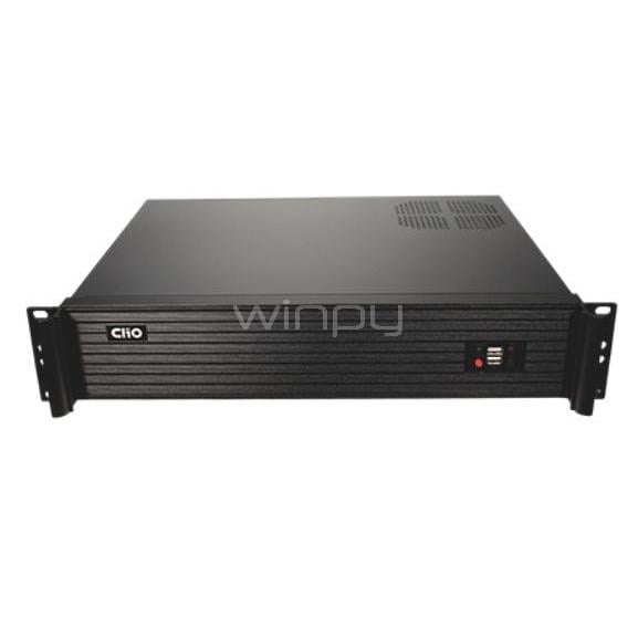 Gabinete Clio Rackmount 2U RY2U350-ATX (MicroATX/ITX, 2 Ventiladores, Negro)