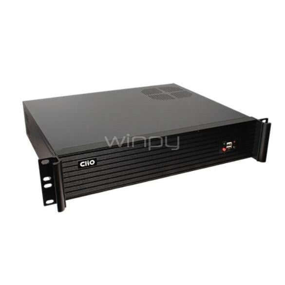 Gabinete Clio Rackmount 2U RY2U350-ATX (MicroATX/ITX, 2 Ventiladores, Negro)