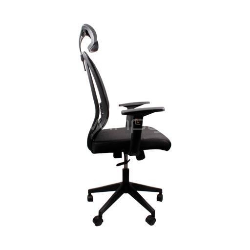 Silla de Oficina Clio New Rhino Mesh con Reposabrazos (hasta 120kg, Negro)