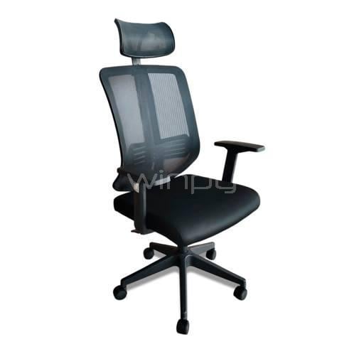 Silla de Oficina Clio New Rhino Mesh con Reposabrazos (hasta 120kg, Negro)