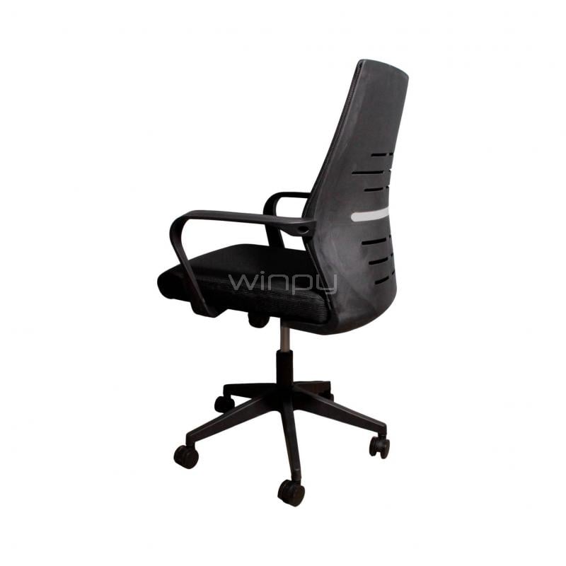 Silla de Oficina Clio New Bull Mesh con Reposabrazos (hasta 120kg, Negro)