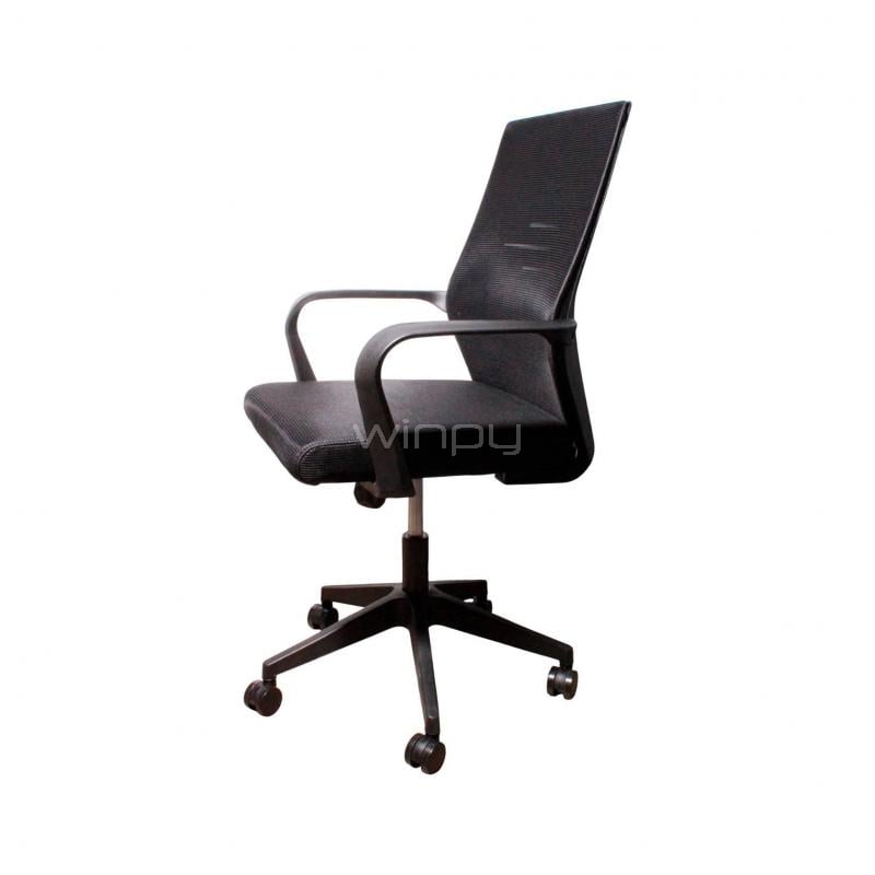 Silla de Oficina Clio New Bull Mesh con Reposabrazos (hasta 120kg, Negro)
