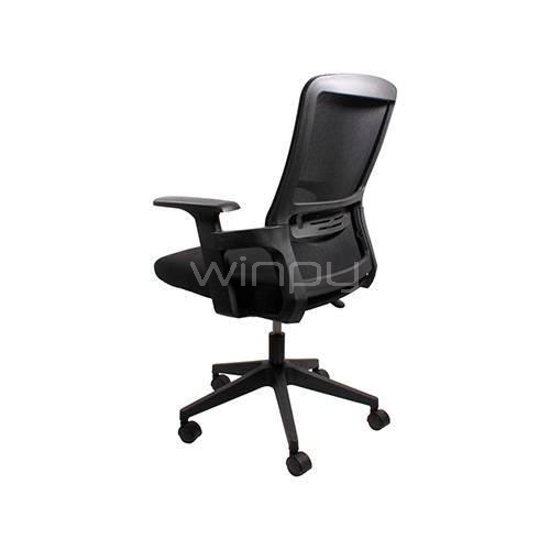 Silla de Oficina Clio Panther Ergonométrica con Reposabrazos (hasta 120kg, Negro)