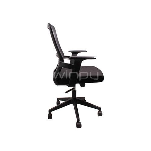 Silla de Oficina Clio Panther Ergonométrica con Reposabrazos (hasta 120kg, Negro)