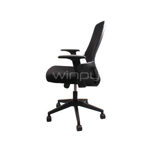 Silla de Oficina Clio Panther Ergonométrica con Reposabrazos (hasta 120kg, Negro)