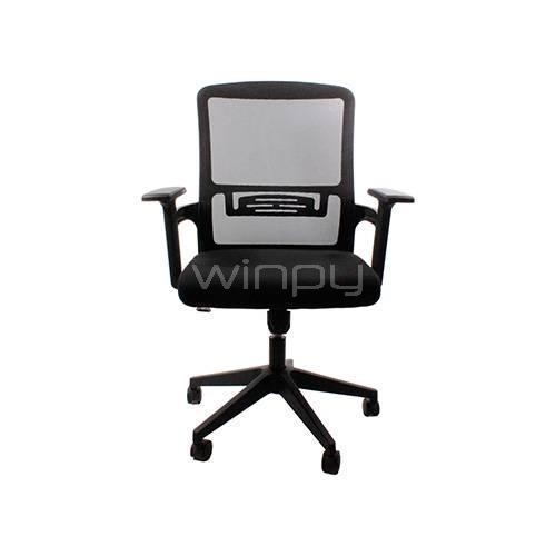 Silla de Oficina Clio Panther Ergonométrica con Reposabrazos (hasta 120kg, Negro)