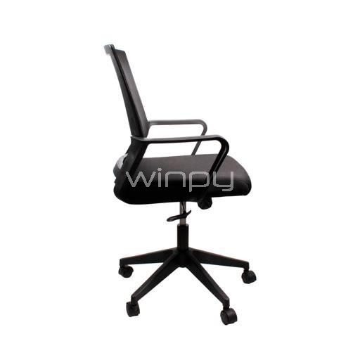 Silla de Oficina Clio Puma con Base Reposabrazos (hasta 120kg, Negro)