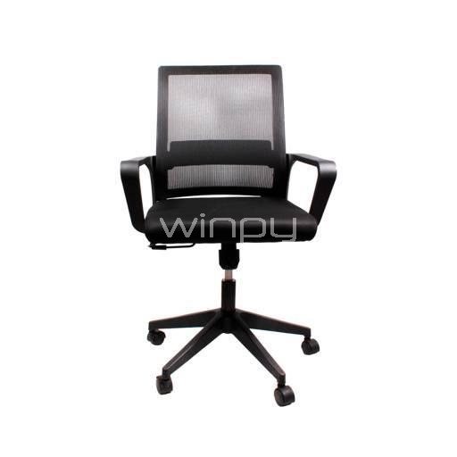 Silla de Oficina Clio Puma con Base Reposabrazos (hasta 120kg, Negro)