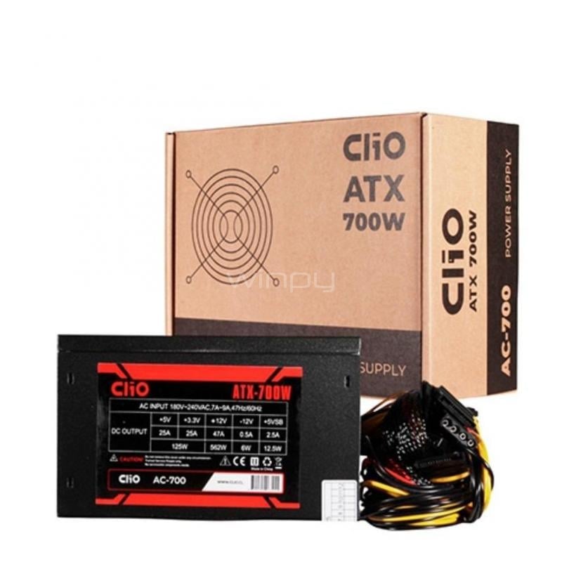 Fuente de Poder Clio de 700W (ATX, 20+4 pines, SATA x6)