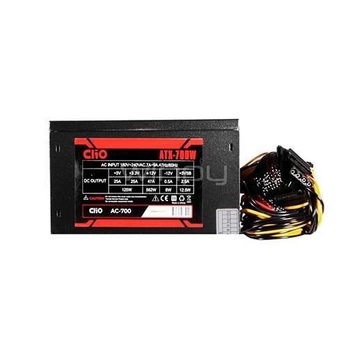 Fuente de Poder Clio de 700W (ATX, 20+4 pines, SATA x6)