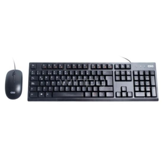 Kit de Teclado + Mouse Clio CB2510 (USB, Español, Negro)