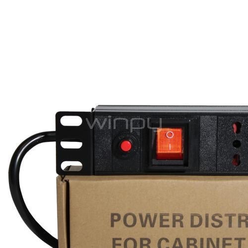 PDU Exelink de 10A (1U, 250V, 9 salidas Italiano, Cable 3M)