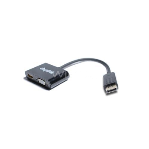 Adaptador Exelink 2 en 1 de Macho a HDMI (4K, VGA Hembra, Negro)