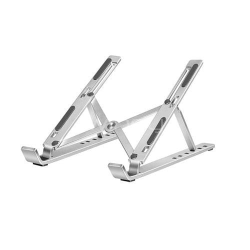 Soporte plegable para Notebooks Exelink (hasta 15kg, Aluminio/Acero, Gris)
