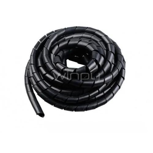 Espiral Ordenador Atrapa Cable 10 metros (15mm, SWB-15B, Negro)