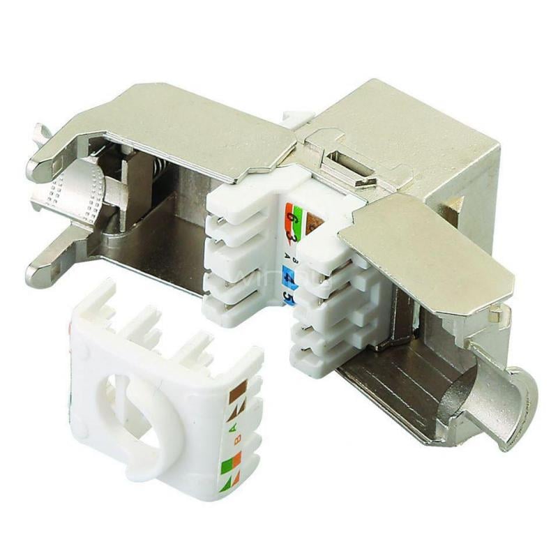Módulo Conector Exelink Keystone RJ45 (Cat 6A, FTP, Gris Metálico)