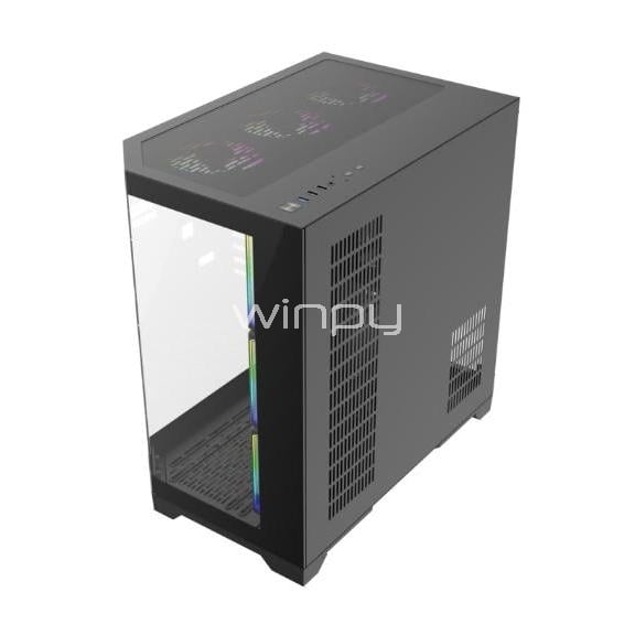 Gabinete Gamer GameMax HYPE-A Black (ATX, Vidrio Templado, 4 Ventiladores ARGB)