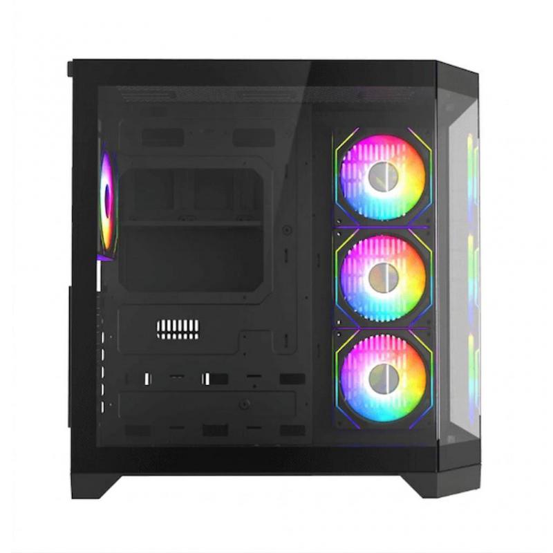Gabinete Gamer GameMax HYPE-A Black (ATX, Vidrio Templado, 4 Ventiladores ARGB)