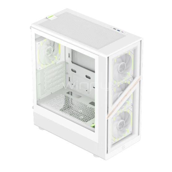 Gabinete Gamer GameMax Aeris 330 White (Micro ATX, Vidrio Templado, 4 Ventiladores ARGB)