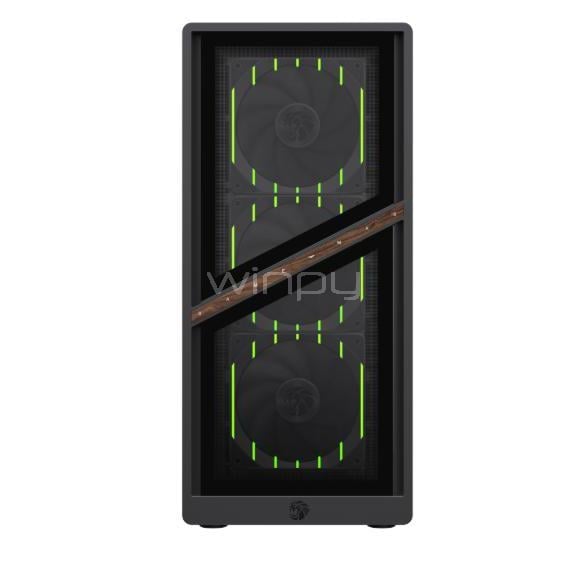 Gabinete Gamer GameMax Aeris 330 Black (Micro-ATX, Vidrio Templado, 4 Ventiladores ARGB)