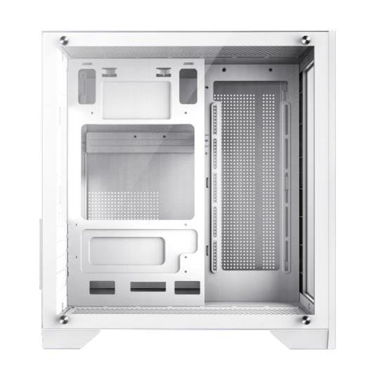 Gabinete Gamer GameMax Infinity Mini White (Micro ATX, Vidrio Templado x2, Diseño Modular)
