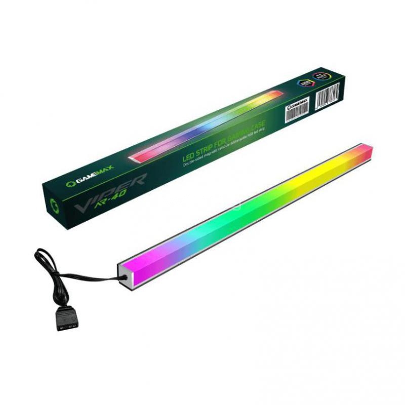 Tira de Luz LED GameMax Viper AR40 (Magnético, 40cm, 5V 3PIN ARGB)