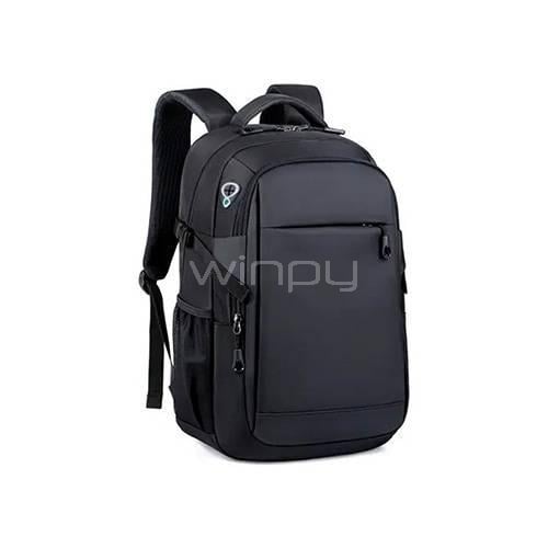 Mochila Antirrobo Clio JTUB 874 para Portátil (hasta 15.6“, Puerto USB, Negro)