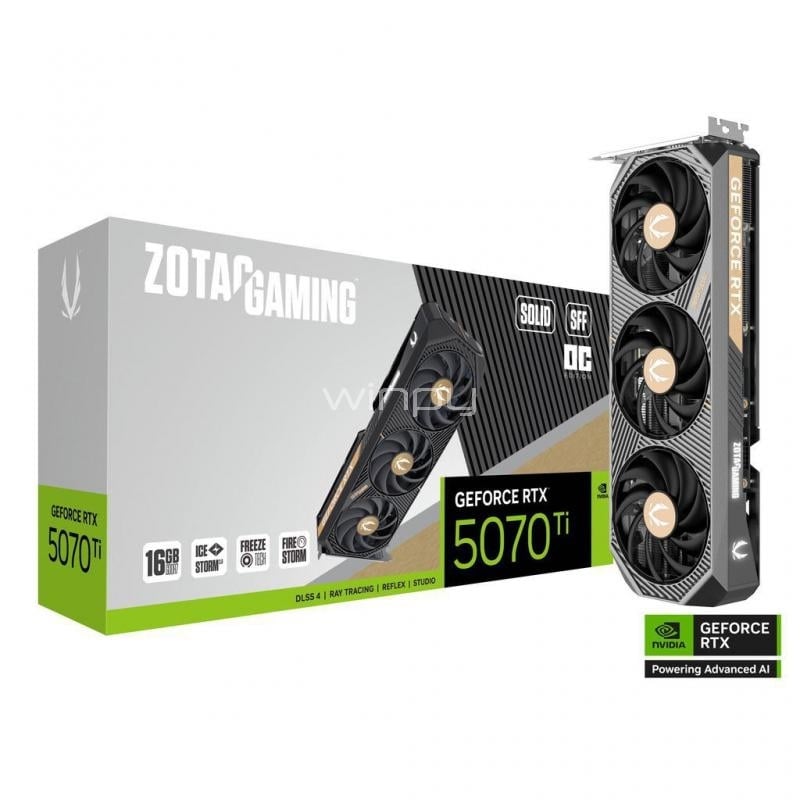 Tarjeta gráfica ZOTAC RTX 5070 Ti SOLID SFF OC de 16GB GDDR7