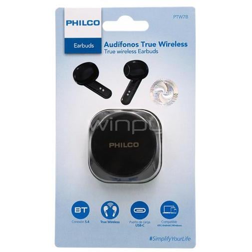 Auriculares Inalámbricos Philco True Wireless TW7 (Bluetooth, Negro)