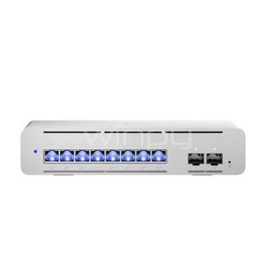 Switch Ubiquiti UniFi Pro XG 8 PoE de 8 Puertos (SFP+, L3, Etherlighting, 200 Gbps, PoE++, 155W)