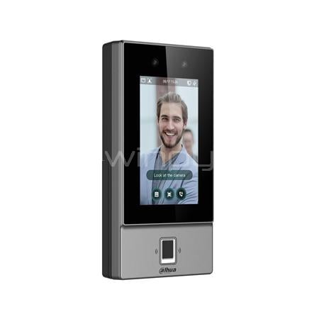 Terminal de Control de Acceso Dahua de 4.3“ (QR, Reconocimiento Facial, Huella, Wi-Fi, PoE, IP65)