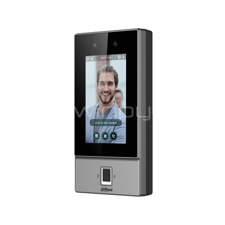 Terminal de Control de Acceso Dahua de 4.3“ (QR, Reconocimiento Facial, Huella, Wi-Fi, PoE, IP65)