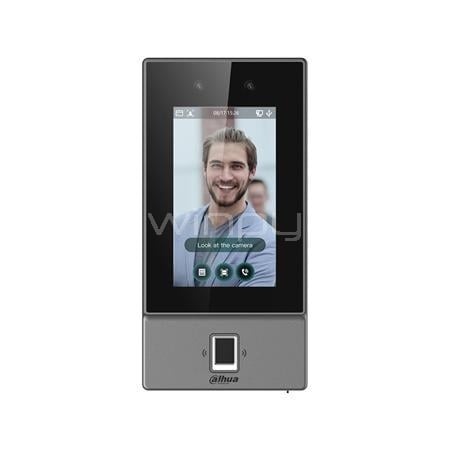 Terminal de Control de Acceso Dahua de 4.3“ (QR, Reconocimiento Facial, Huella, Wi-Fi, PoE, IP65)