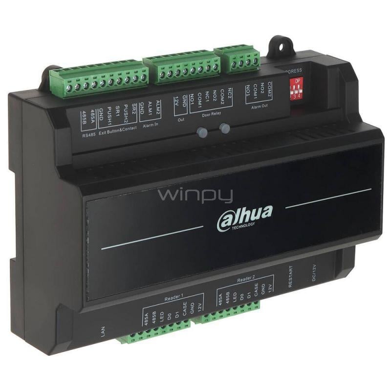 Controlador de Acceso Dahua para 2 Puertas (RS-485, Wiegand, TCP/IP, PoE)