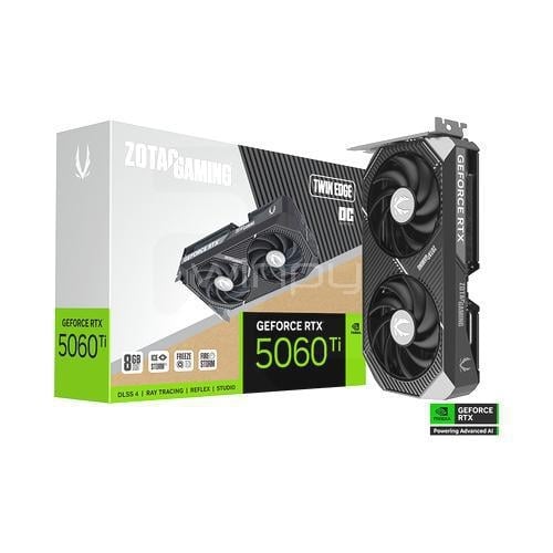 Tarjeta gráfica ZOTAC GeForce RTX 5060 Ti Twin Edge OC de 8GB GDDR7