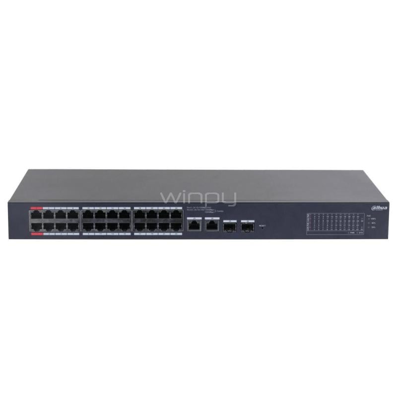 Switch Dahua DH-CS4226-24ET-240 de 26 Puertos (Gestionado, SFP, 8.8 Gbps, PoE, 240W)