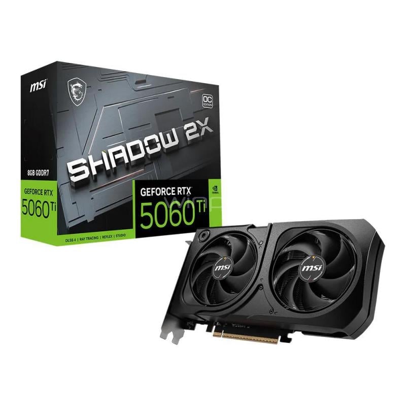 Tarjeta Gráfica MSI GeForce RTX 5060 Ti Shadow 2X OC de 8GB GDDR6