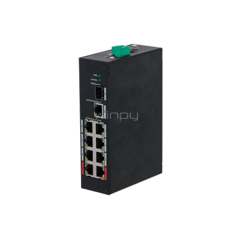 Switch Dahua DH-PFS3110-8ET-96 de 10 Puertos (No Gestionado, SFP, 7.6 Gbps, PoE, 96W)