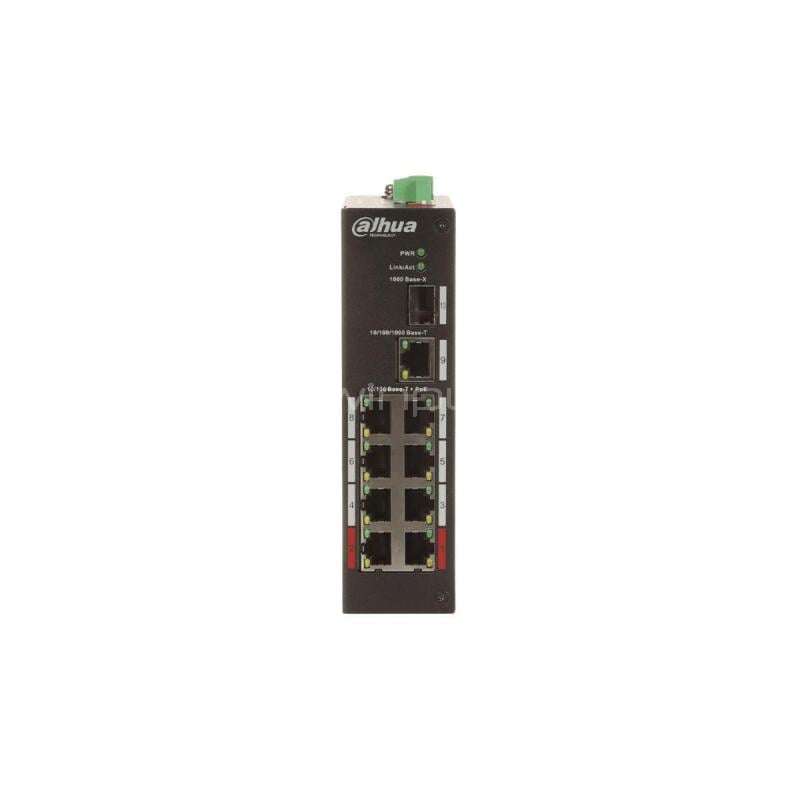 Switch Dahua DH-PFS3110-8ET-96 de 10 Puertos (No Gestionado, SFP, 7.6 Gbps, PoE, 96W)