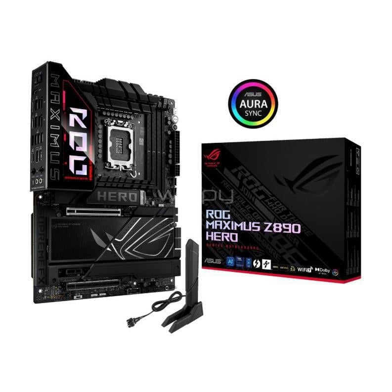 Placa Madre ASUS ROG Maximus Z890 Hero (LGA1851, DDR5 x4, M.2 x6, PCIe 5.0, Wi-Fi 7, ATX)