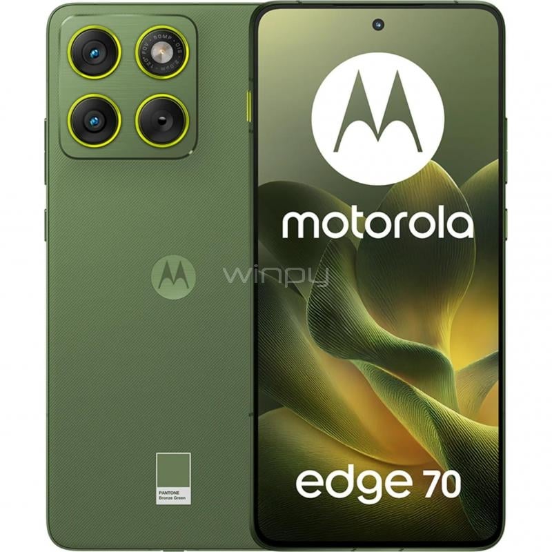 Celular Motorola Edge 70 de 6.7” (Snapdragon 7 Gen 4, 12GB RAM, 512GB Internos, Verde)