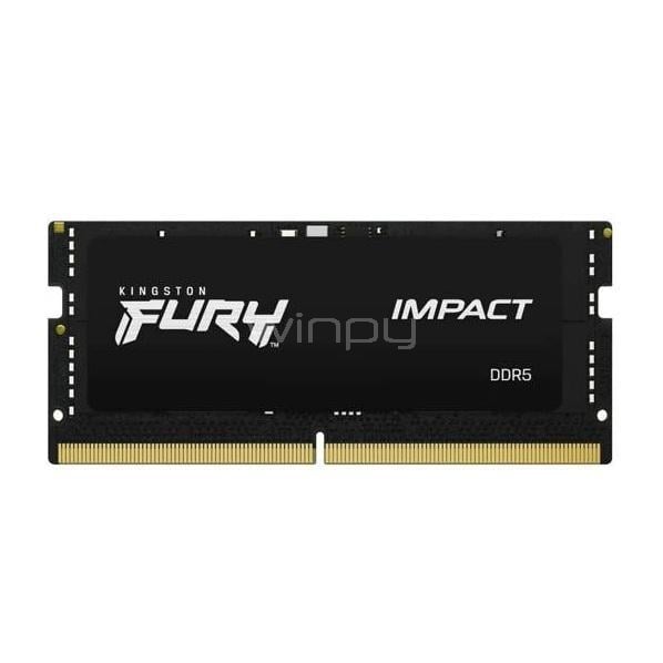 Memoria RAM Kingston Fury Impact de 16GB (DDR5, 6400MHz, CL38, SODIMM)