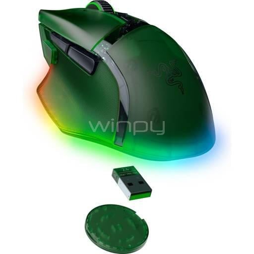 Mouse Gamer Razer Basilisk V3 Pro 35K Phantom Green (35000dpi, RGB, Inalámbrico)