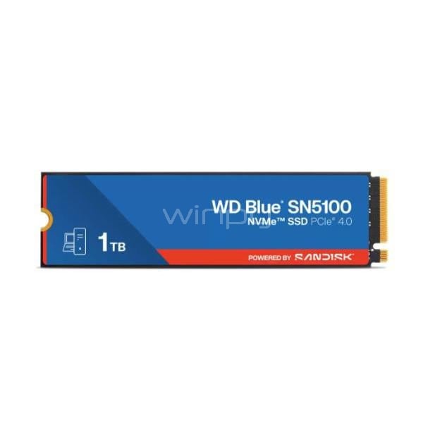 Unidad SSD Western Digital Blue SN5100 de 1TB (NVMe 4.0, M.2 2280, Hasta 7.100Mbps)