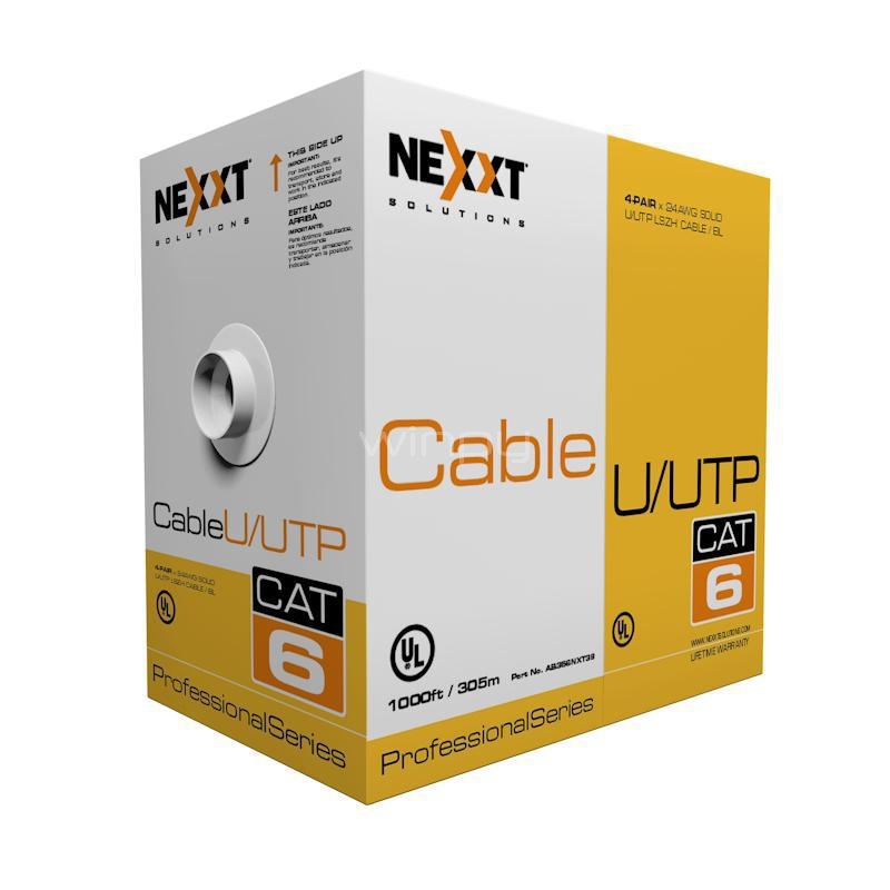 Cable de Red Nexxt de 305 mts (U/UTP, Cat6, 24AWG, Cobre)