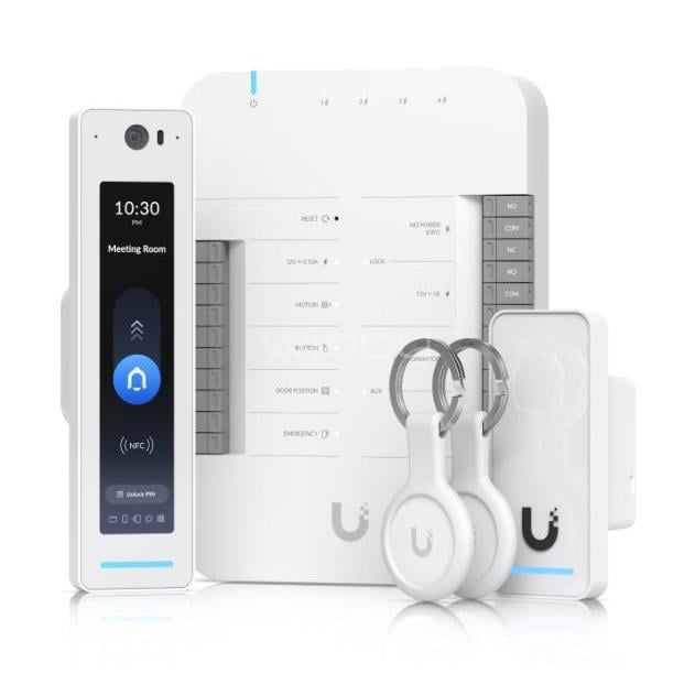 Kit de Control de Acceso Ubiquiti UniFi G3 Pro (Hub, Lector Pro, Lector Estándar, PoE++)