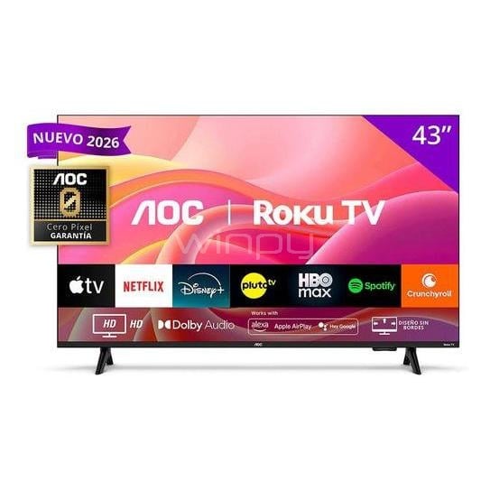 Televisor AOC Smart TV de 43“ con Roku (LED, Full HD, HDMI, Dolby Audio)