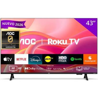 Televisor AOC Smart TV de 43“ con Roku (LED, Full HD, HDMI, Dolby Audio)
