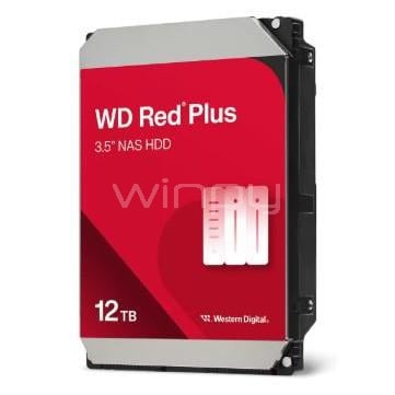 Disco Duro Western Digital Red Plus NAS de 12TB (3.5“, SATA, 7200rpm, 512MB de Caché)