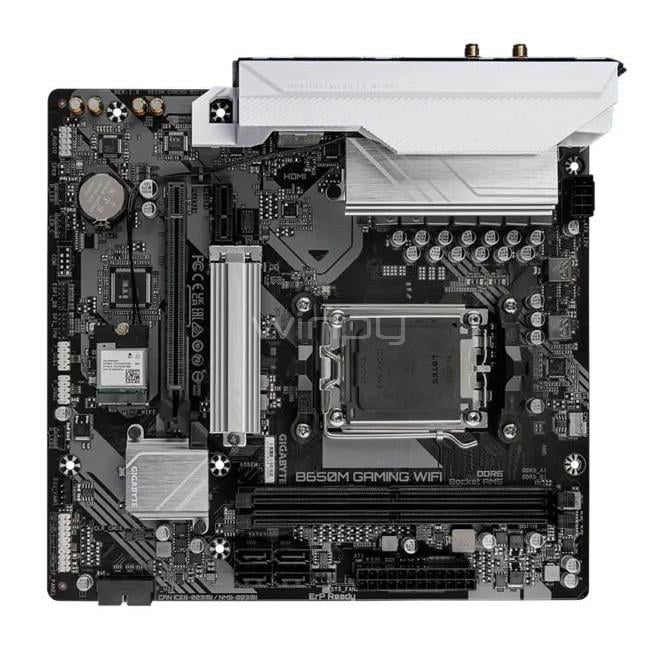 Placa Madre Gigabyte B650M GAMING WIFI (AM5, DDR5 x2, M.2 PCIe 4.0, Micro ATX)